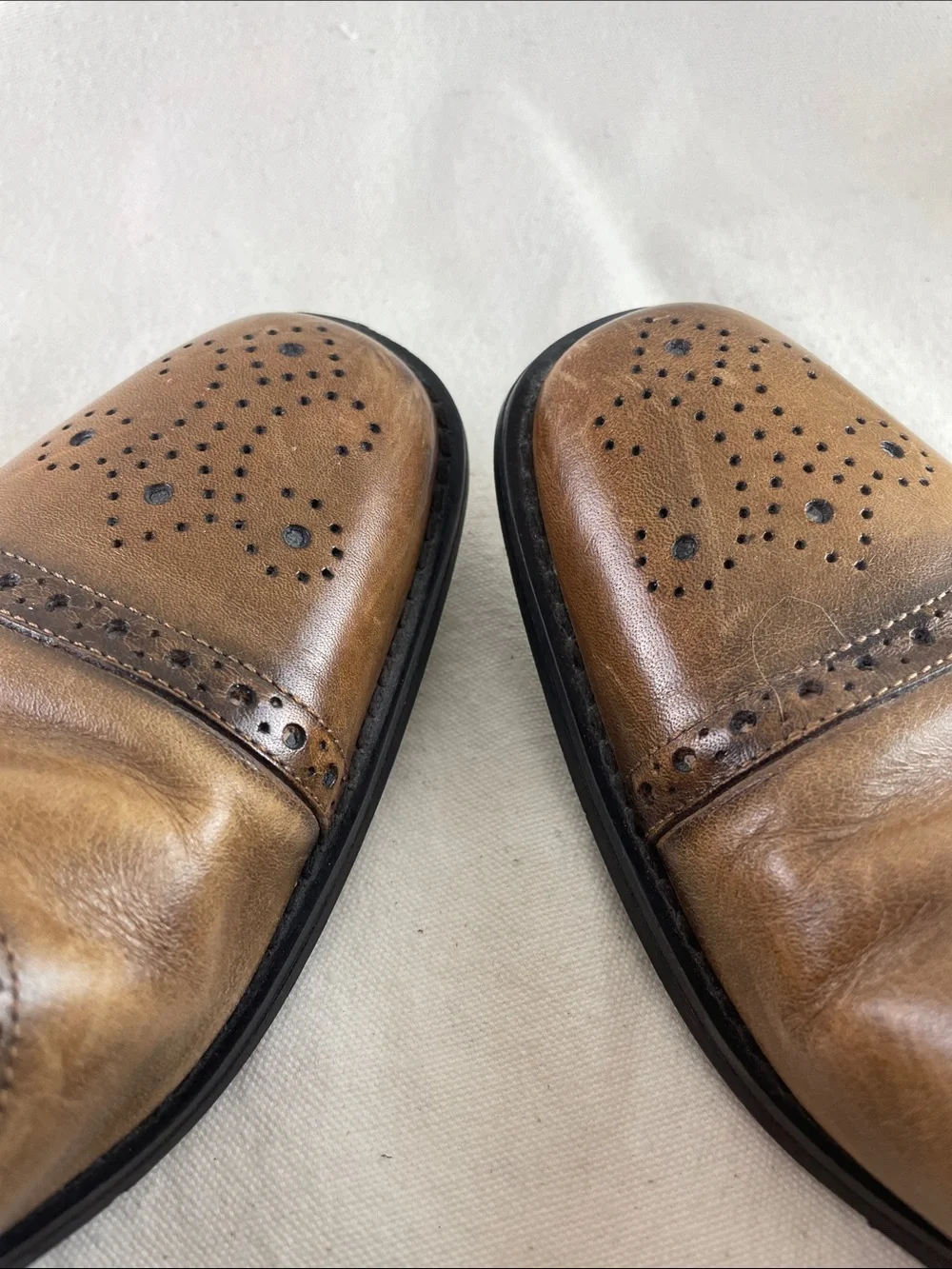Johnston & Murphy Men's Brown Leather Wingtip Dress Shoes Size 8